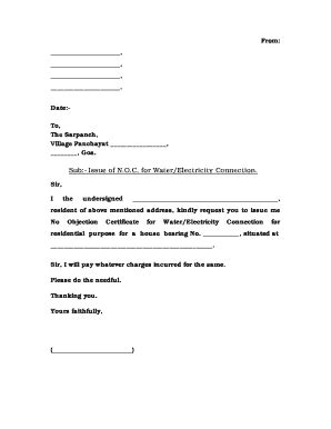 noc letter format for electricity connection|Annex. CMG.